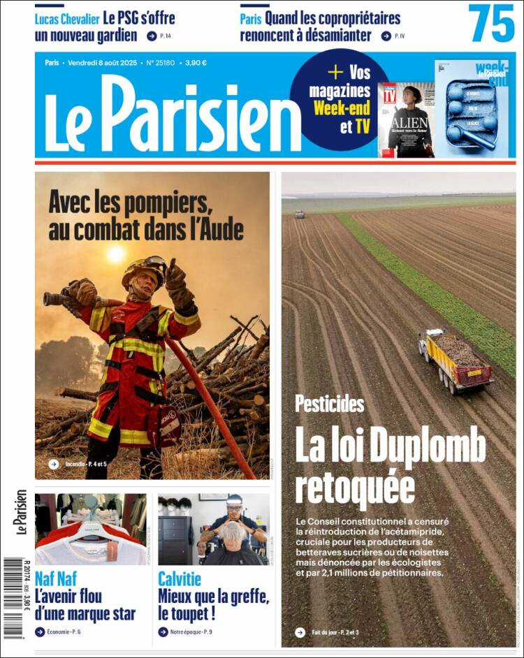 Portada de Le Parisien (Francia)