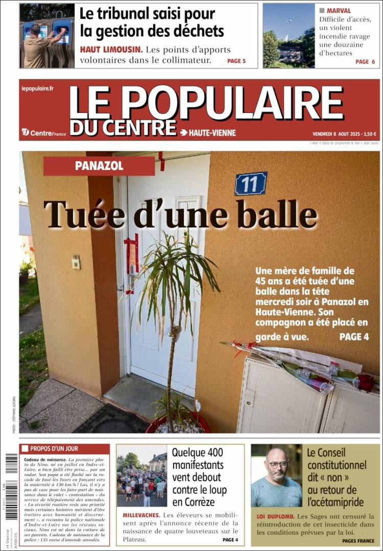 Portada de Le Populaire du Centre (France)
