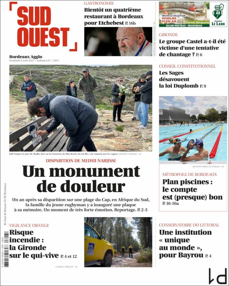 Portada de Sud Ouest (France)
