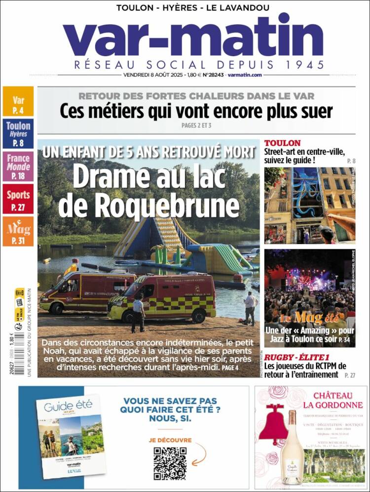 Portada de Var-Matin (France)