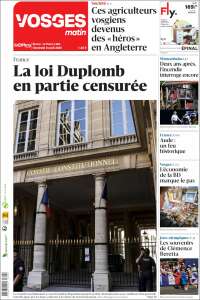 Portada de Vosges Matin (France)