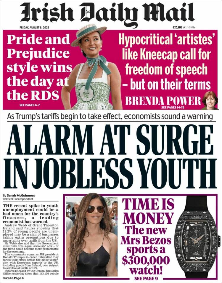 Portada de Irish Daily Mail (Irlande)