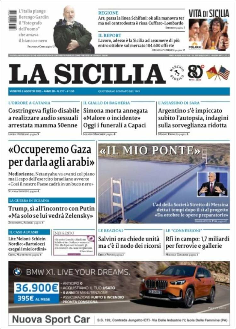 Portada de La Sicilia (Italy)