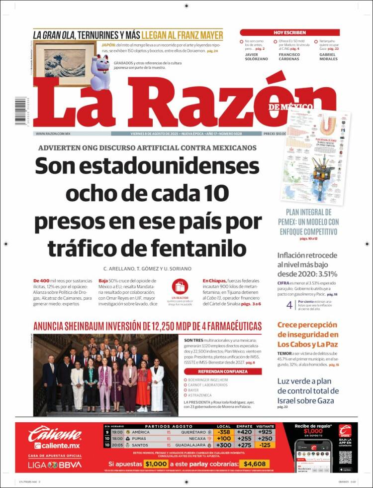 Portada de La Razón (México)