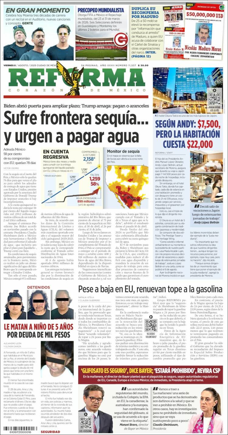 Portada de Reforma (Mexico)