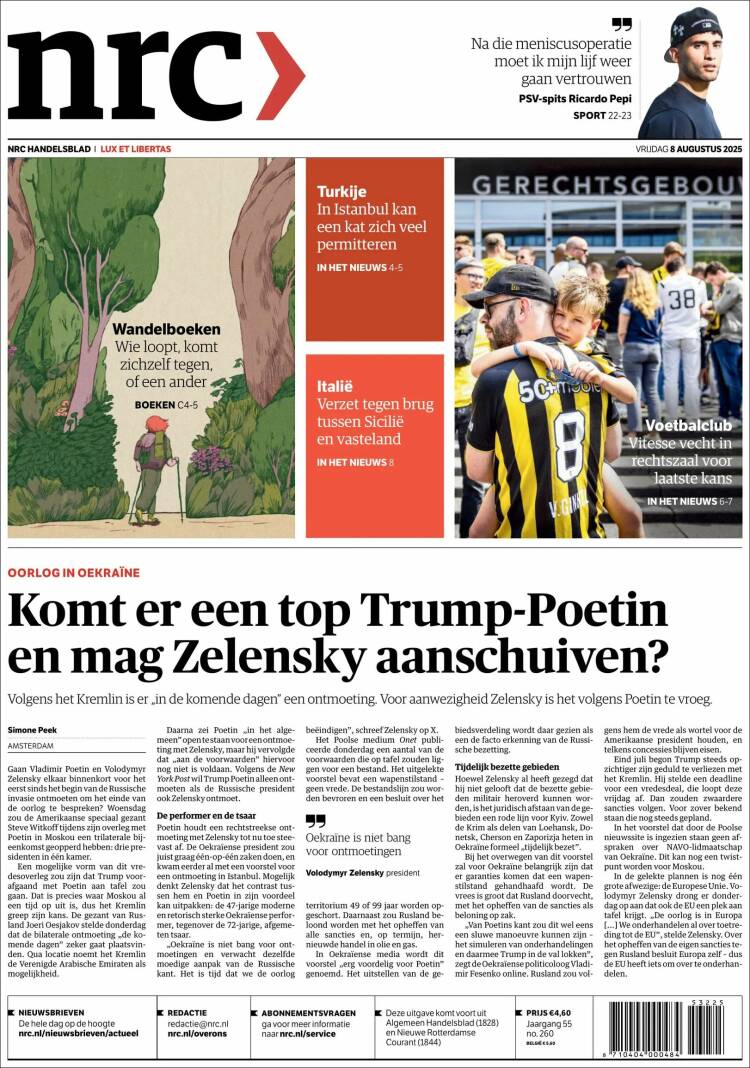 Portada de NRC Handelsblad (Países Bajos)