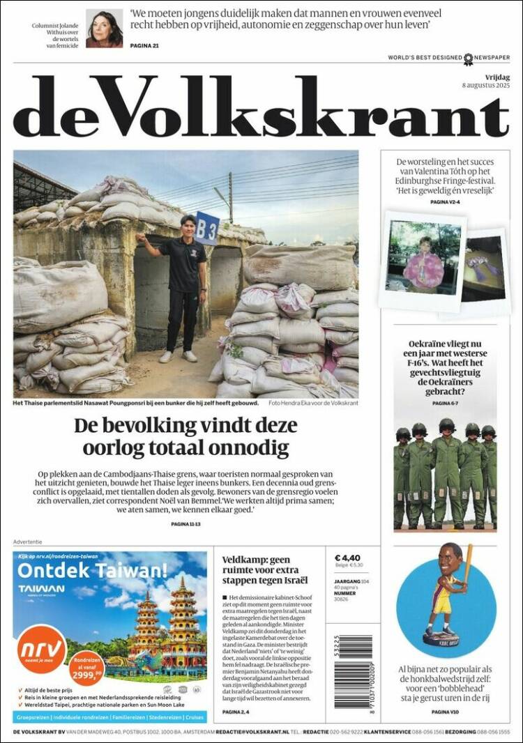 Portada de De Volkskrant (Países Bajos)