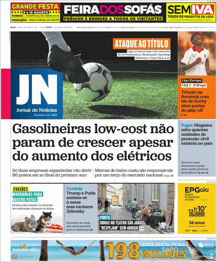 Portada de Jornal de Notícias (Portugal)
