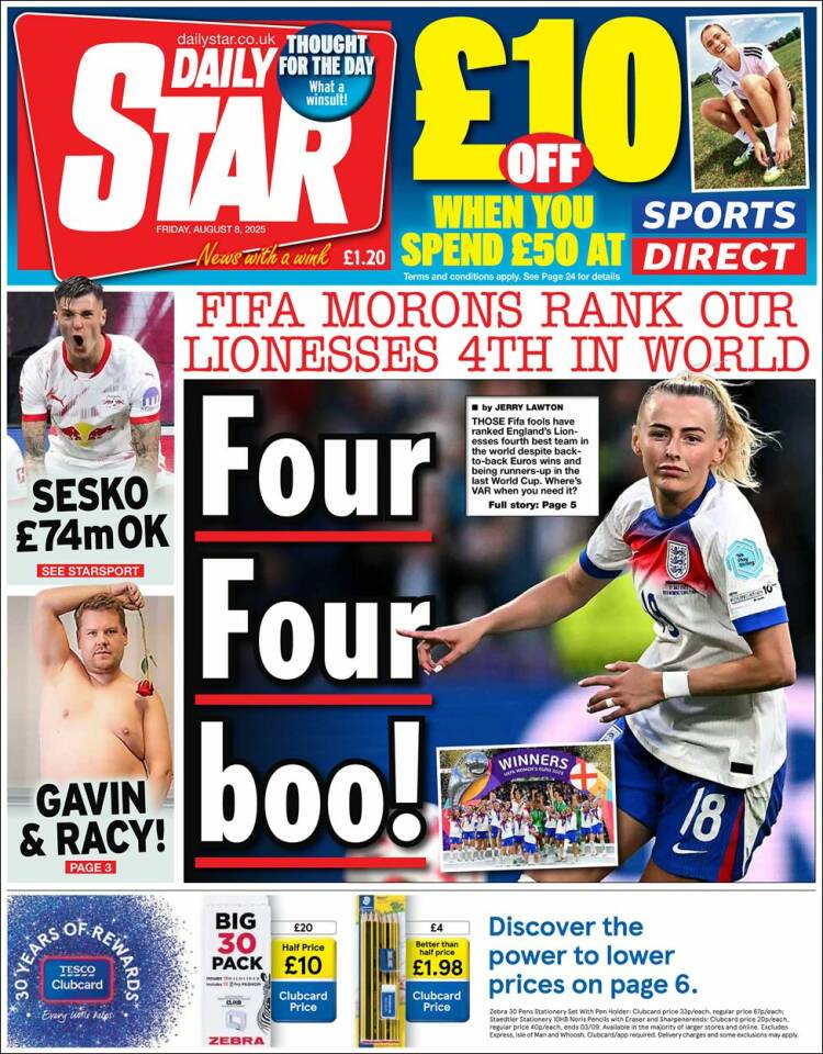 Portada de Daily Star (United Kingdom)