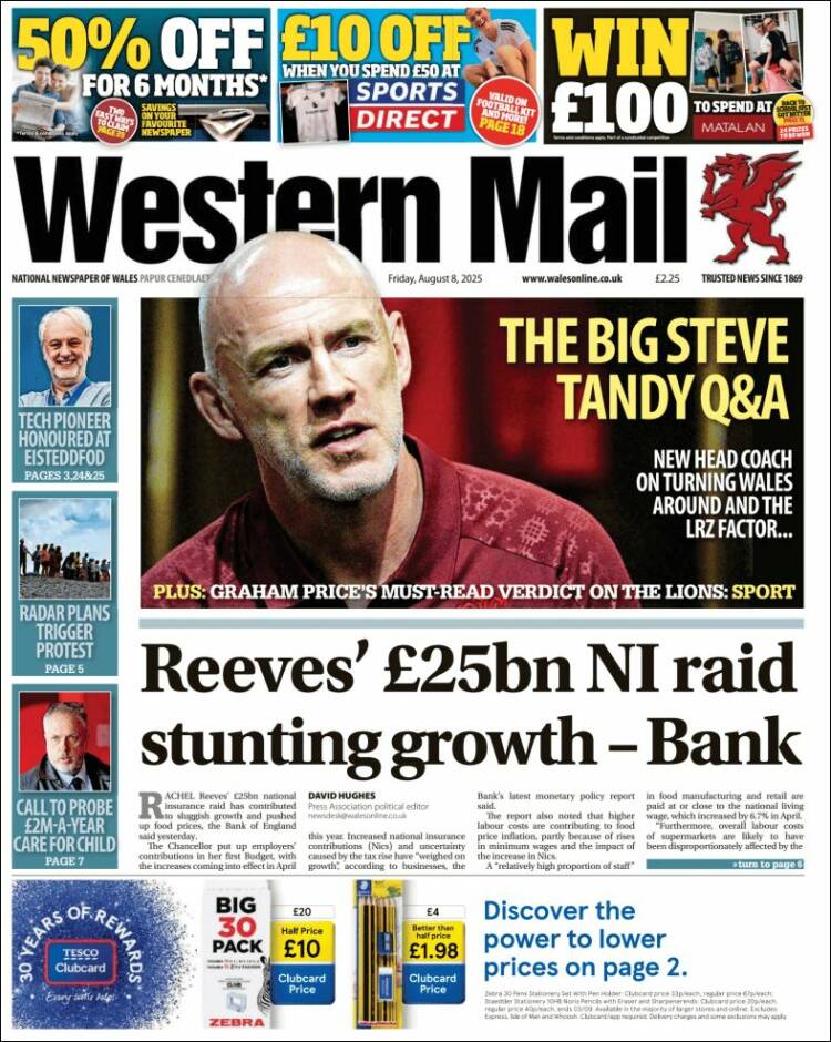 Portada de Western Mail (United Kingdom)