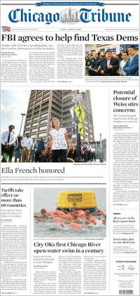 Portada de Chicago Tribune (USA)