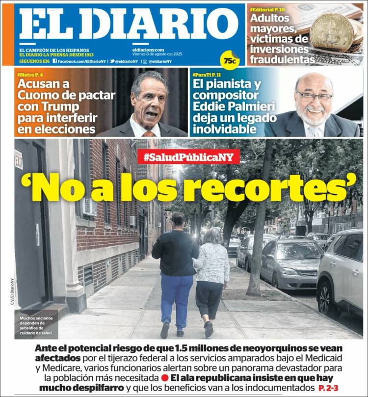 Portada de El Diario NY (USA)