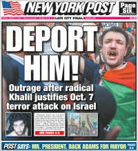 Portada de New York Post (USA)
