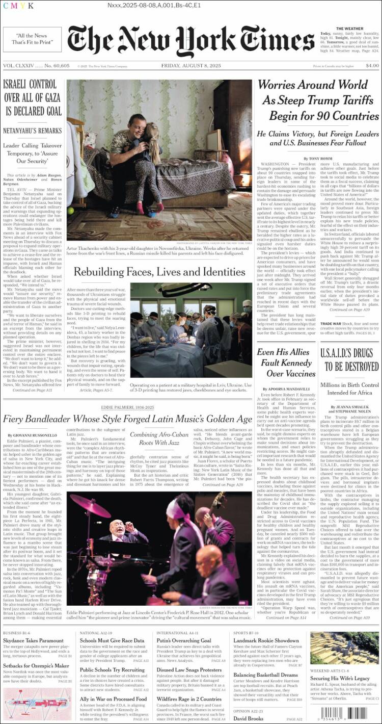 Portada de New York Times (USA)