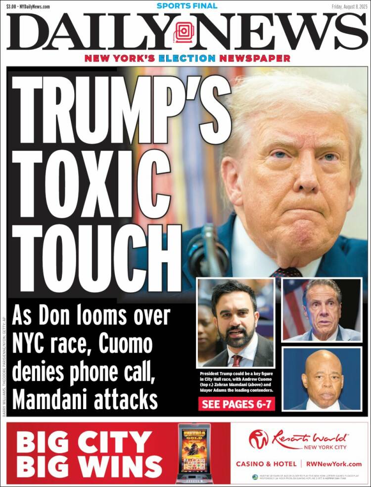 Portada de Daily News - New York (USA)