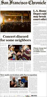 Portada de San Francisco Chronicle (USA)