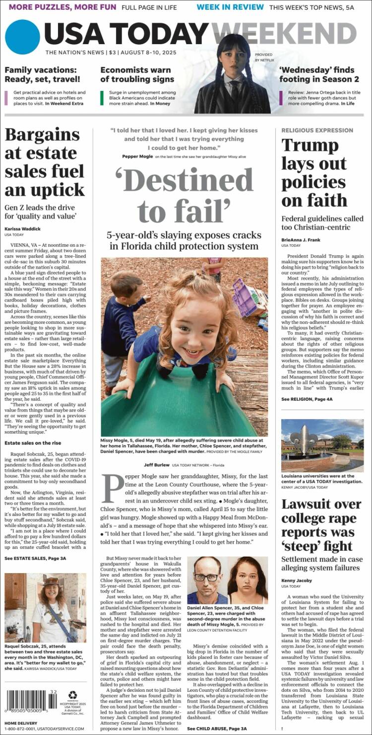 Portada de USA Today (USA)