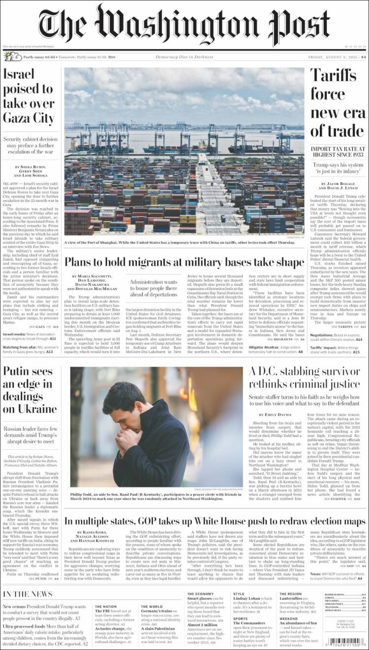 Portada de The Washington Post (États-Unis)