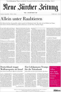 Portada de Neue Zürcher Zeitung (Switzerland)