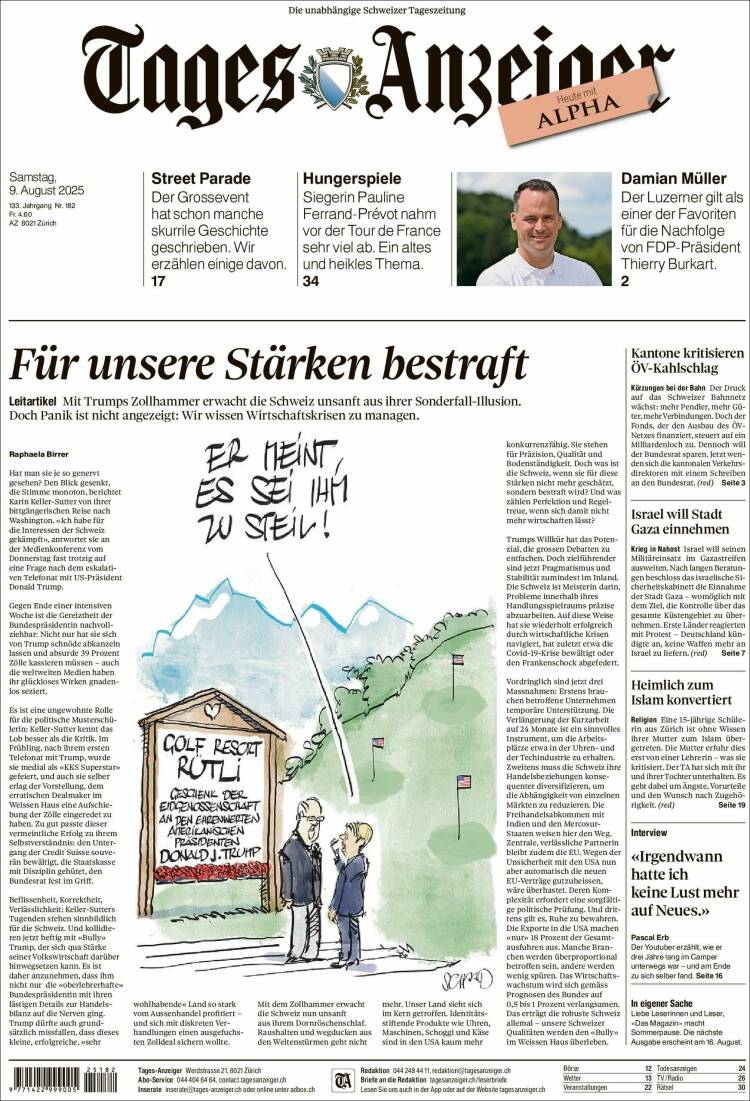 Portada de Tages-Anzeiger (Switzerland)