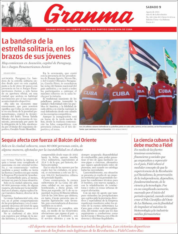 Portada de Granma (Cuba)