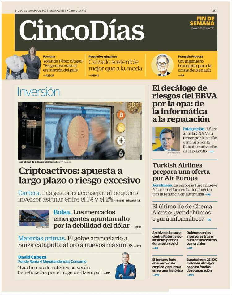 Portada de Cinco Días (Espa&ntilde;a)