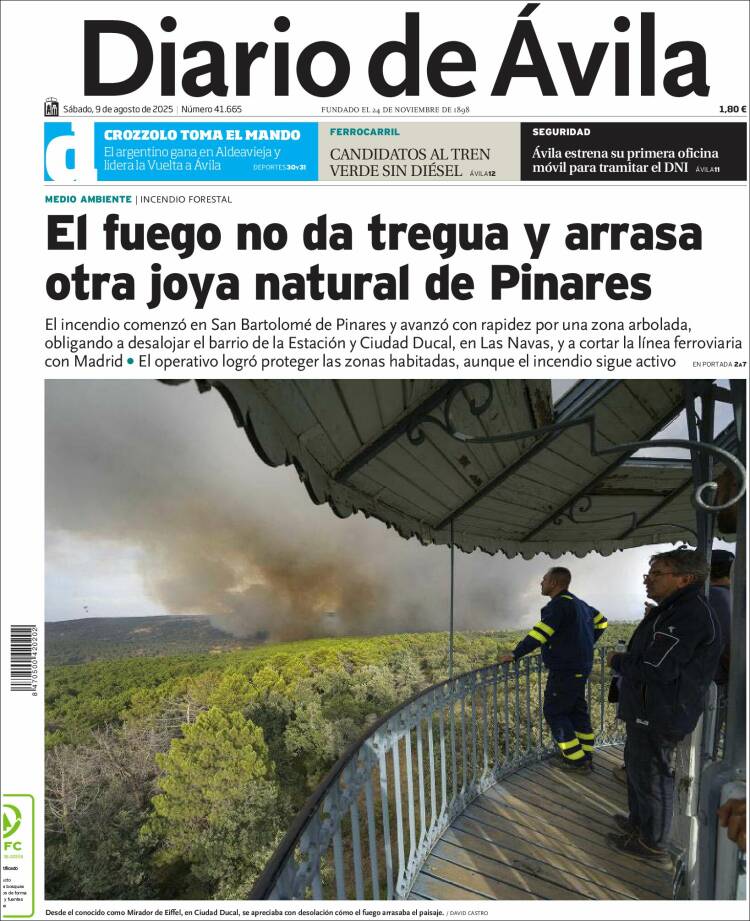 Portada de Diario de Ávila (Spain)