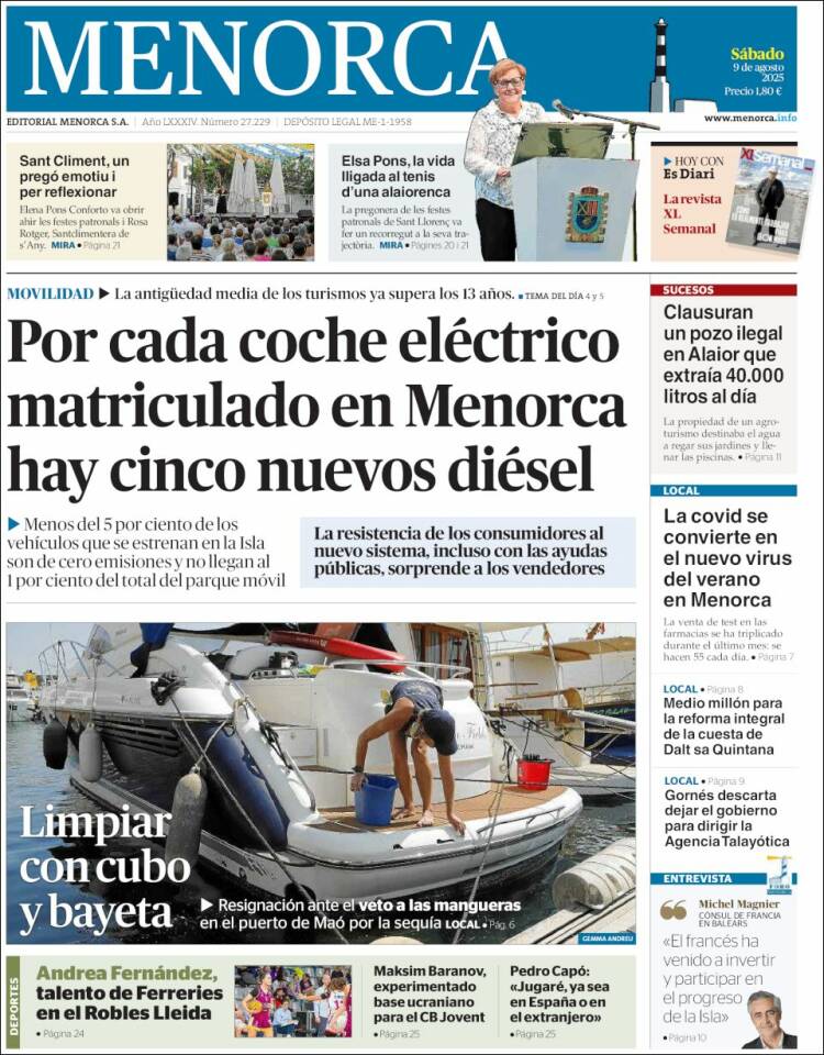 Portada de Menorca - Diario Insular (Spain)