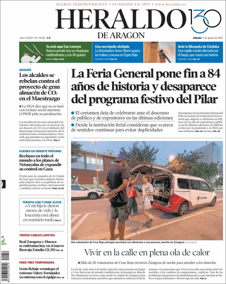 Portada de Heraldo de Aragón (Spain)