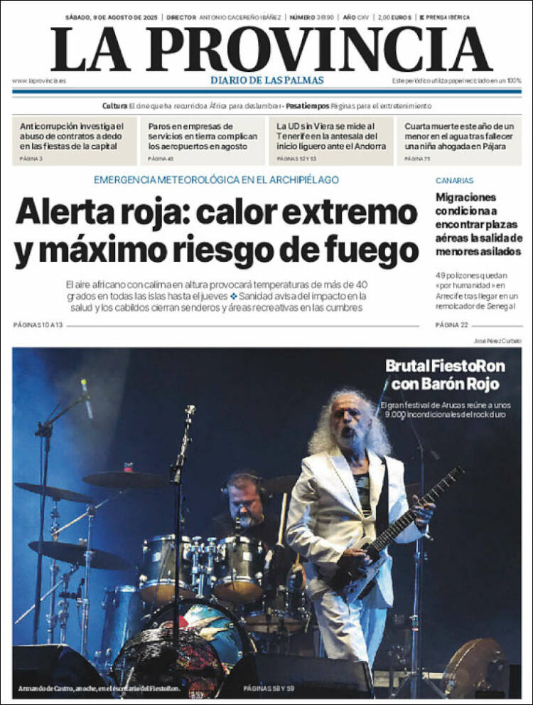 Portada de La Provincia (Spain)