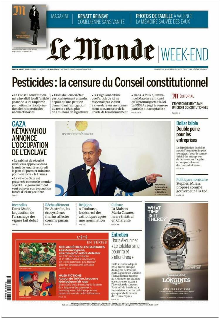 Portada de Le Monde (Francia)