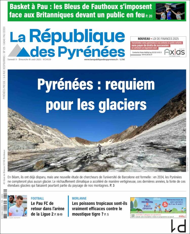 Portada de La République des Pyrénées (Francia)