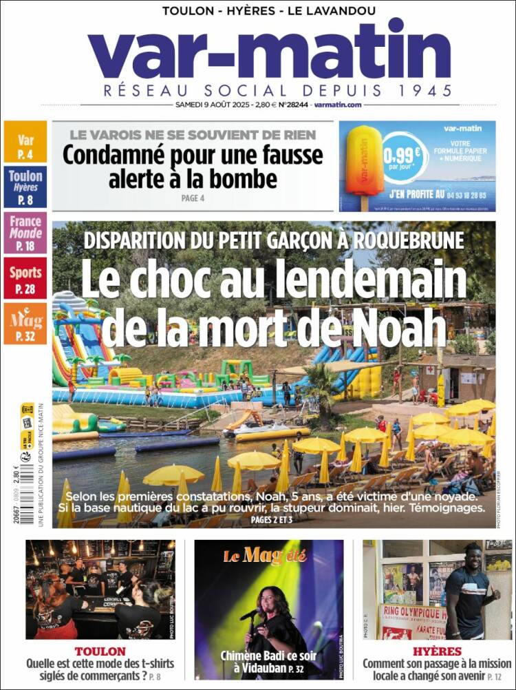 Portada de Var-Matin (Francia)