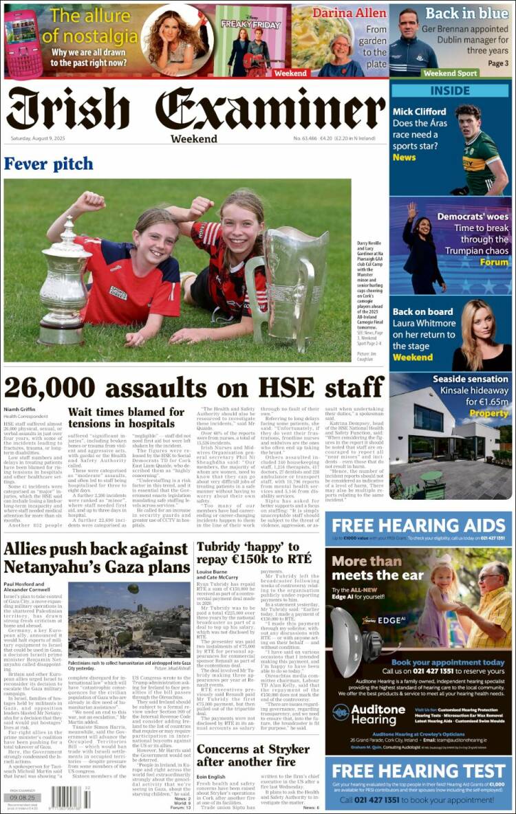 Portada de Irish Examiner (Ireland)