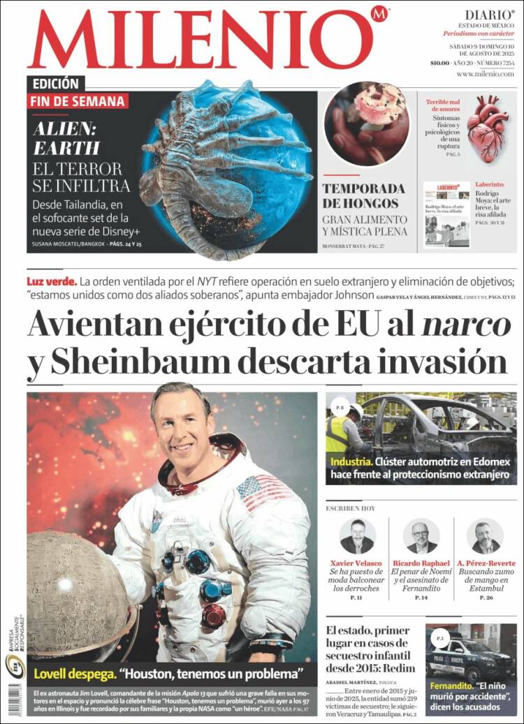 Portada de Milenio - Estado de México (México)
