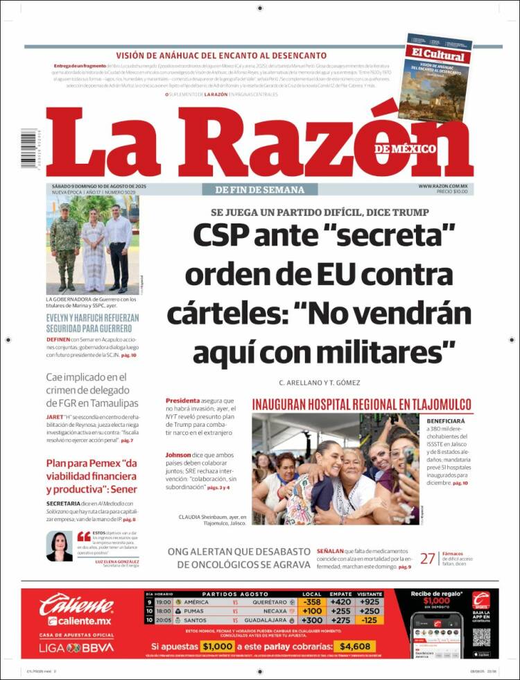 Portada de La Razón (México)