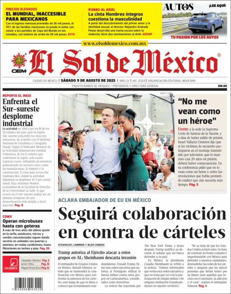 Portada de El Sol de México (México)