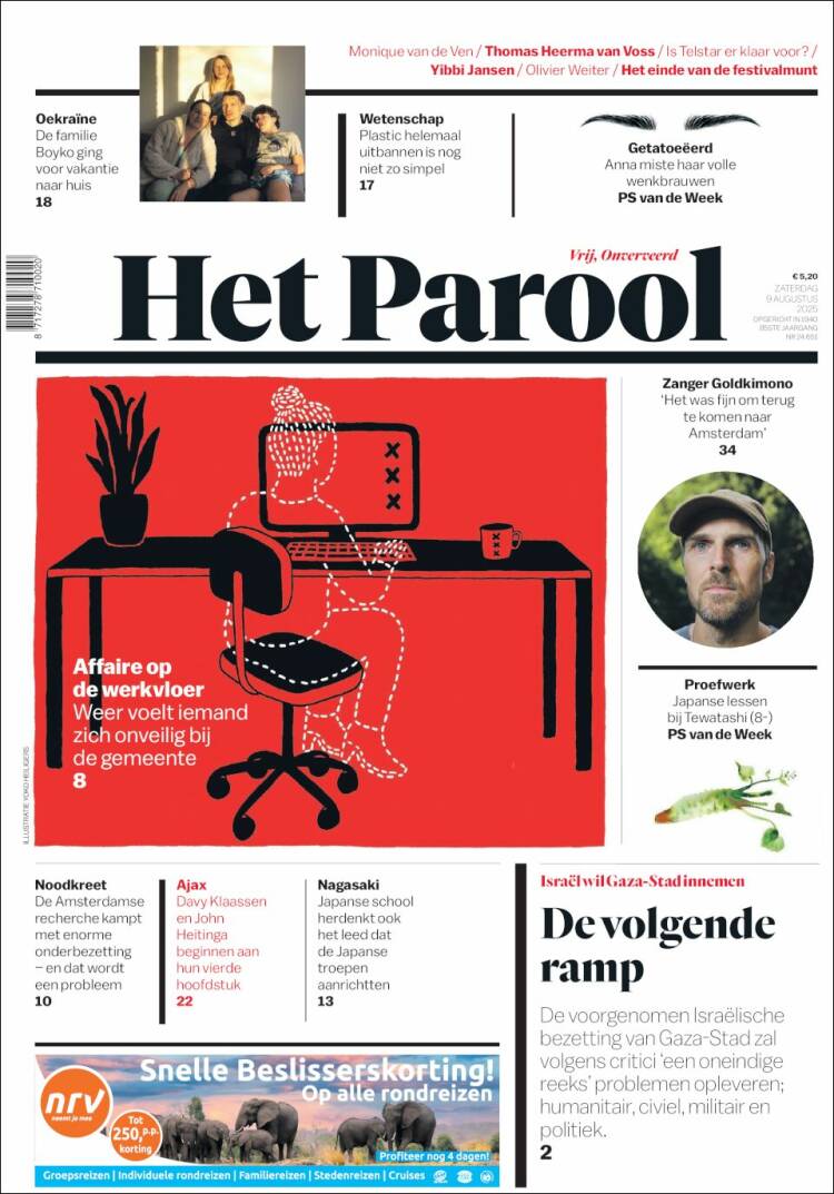 Portada de Het Parool (Pa&iacute;ses Bajos)