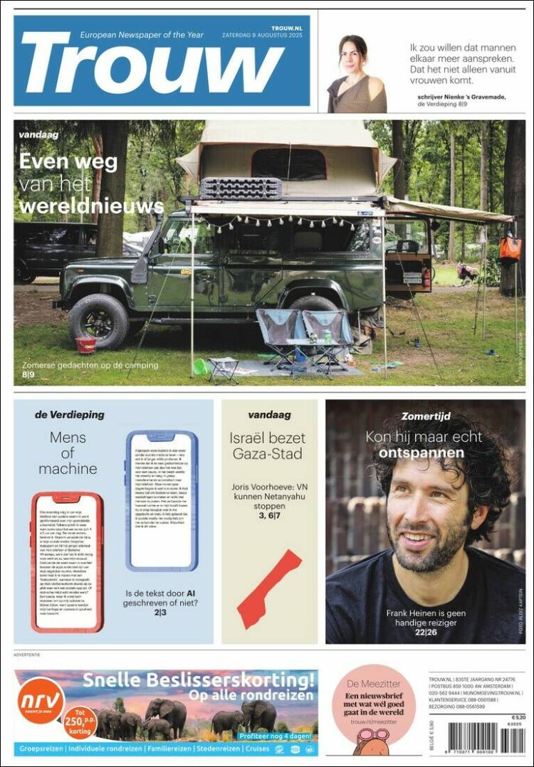 Portada de Trouw (Pa&iacute;ses Bajos)