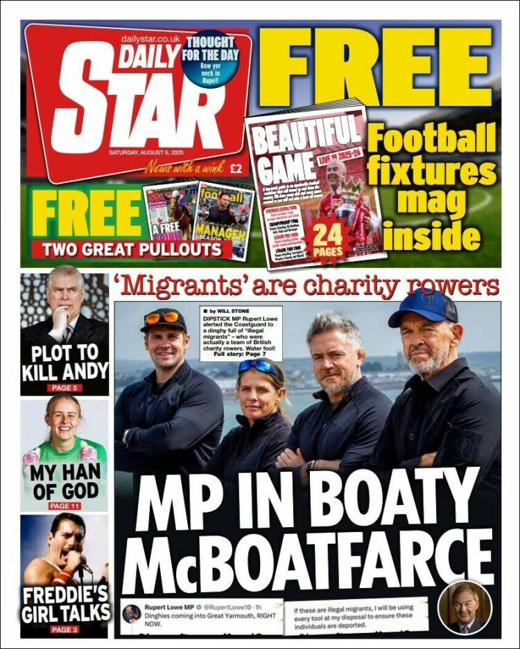 Portada de Daily Star (United Kingdom)