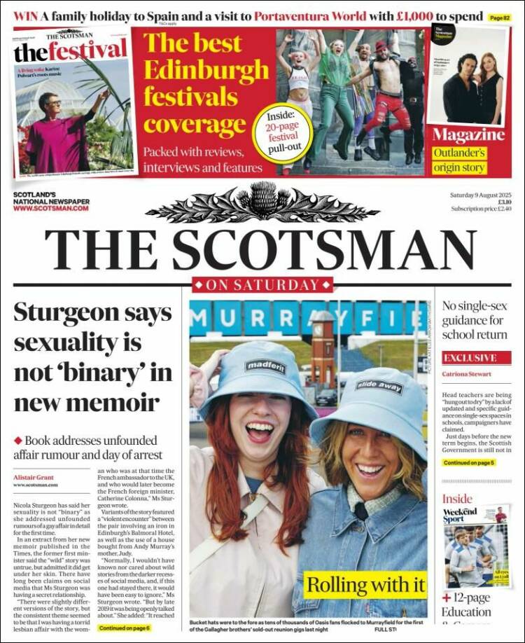 Portada de The Scotsman (Reino Unido)