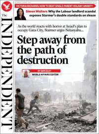 Portada de The Independent (United Kingdom)
