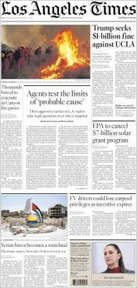 Portada de Los Angeles Times (USA)