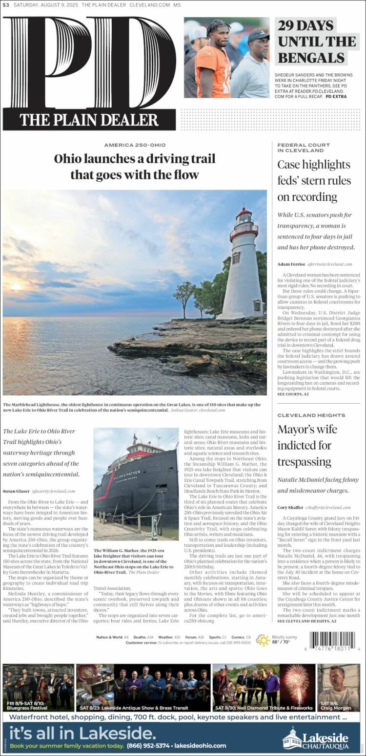 Portada de The Plain Dealer (USA)