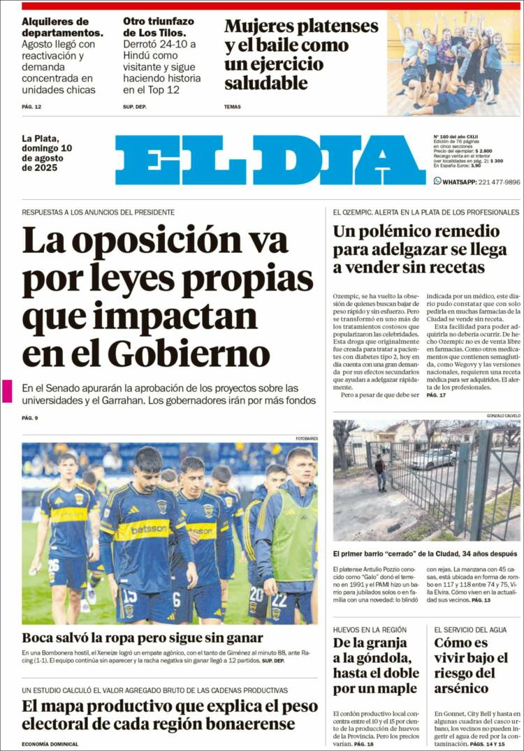 Portada de El Día de la Plata (Argentina)