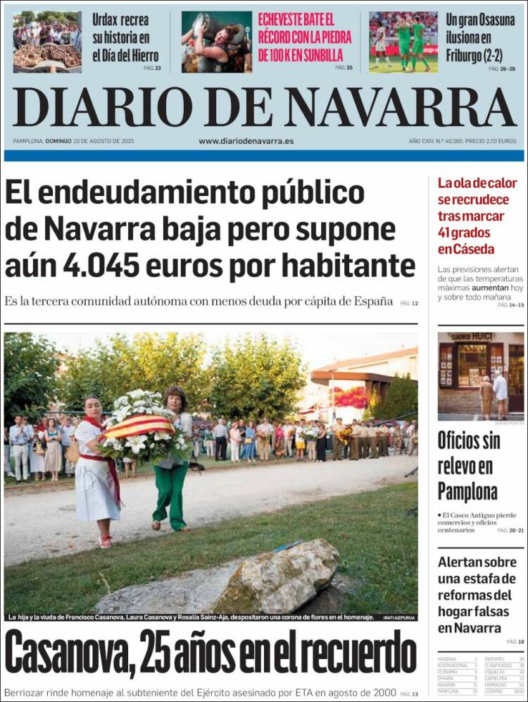 Portada de Diario de Navarra (Spain)