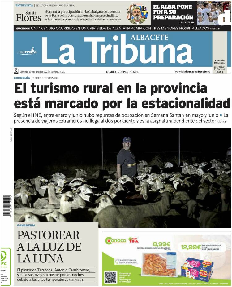 Portada de La Tribuna de Albacete (Spain)