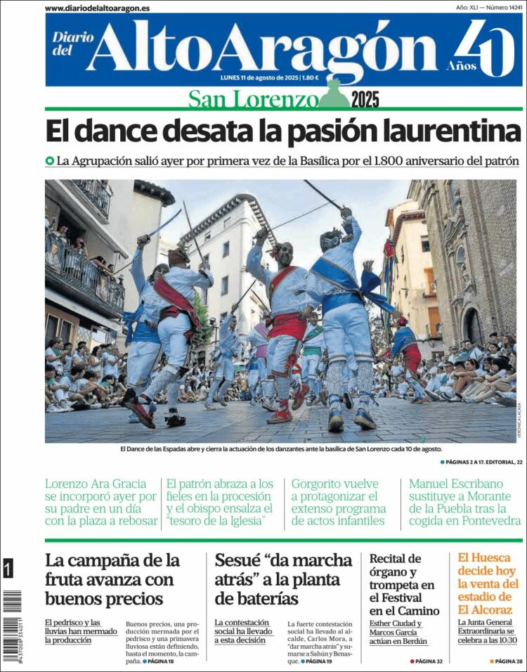 Portada de Diario del AltoAragón (España)