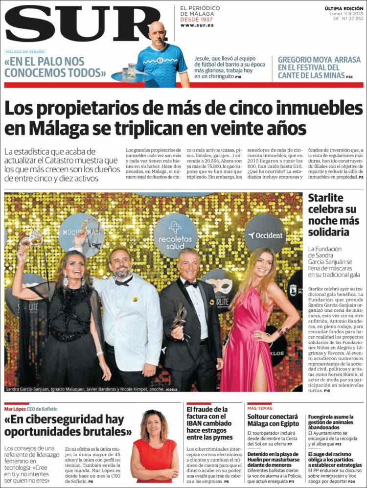 Portada de Diario el Sur (España)