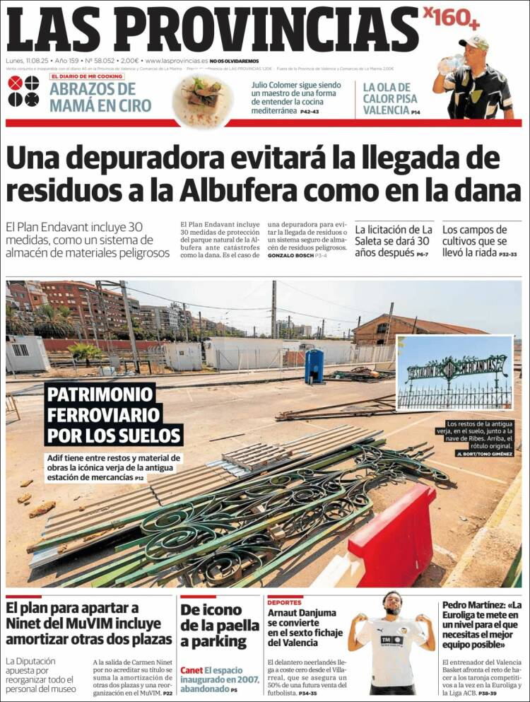 Portada de Las Provincias (España)